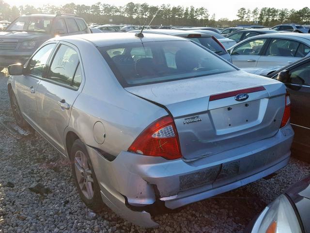 3FAHP0GA5BR333350 - 2011 FORD FUSION S SILVER photo 3