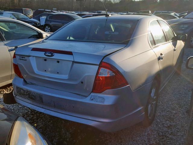 3FAHP0GA5BR333350 - 2011 FORD FUSION S SILVER photo 4