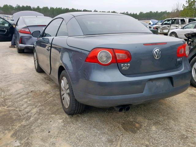 WVWBA71FX7V011571 - 2007 VOLKSWAGEN EOS 2.0T GRAY photo 3