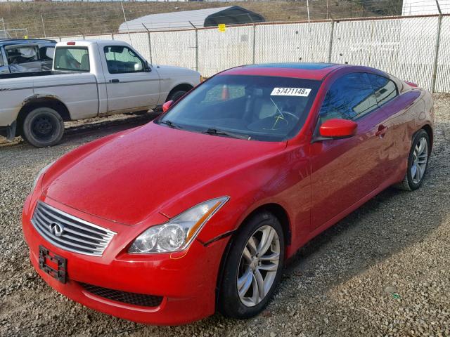 JNKCV64F19M650587 - 2009 INFINITI G37 RED photo 2