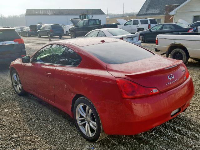 JNKCV64F19M650587 - 2009 INFINITI G37 RED photo 3