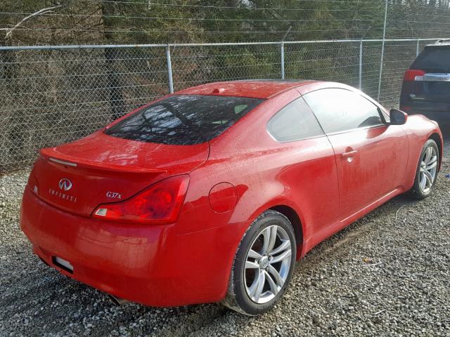 JNKCV64F19M650587 - 2009 INFINITI G37 RED photo 4