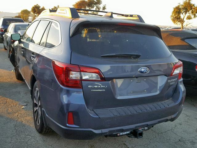 4S4BSENC6G3249104 - 2016 SUBARU OUTBACK 3. GRAY photo 3