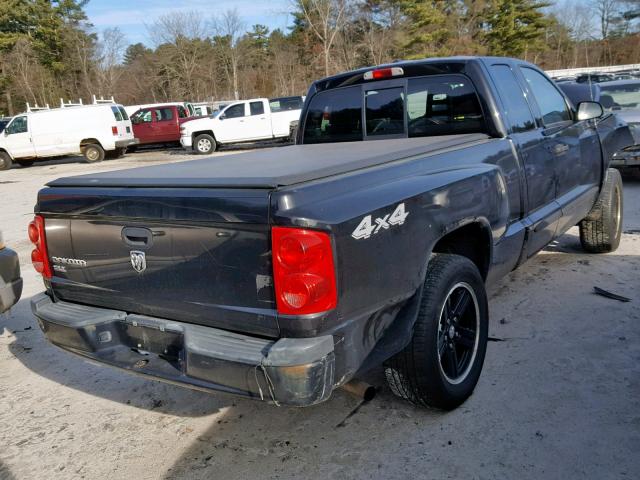 1D7HW42K27S161350 - 2007 DODGE DAKOTA SLT BLACK photo 4