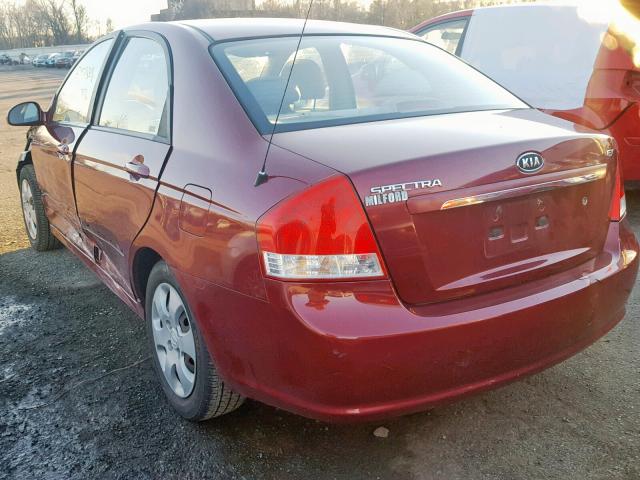 KNAFE122775429517 - 2007 KIA SPECTRA EX BURGUNDY photo 3