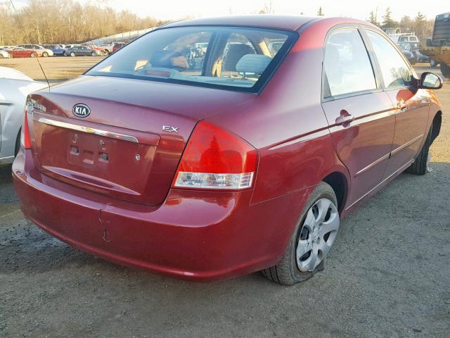 KNAFE122775429517 - 2007 KIA SPECTRA EX BURGUNDY photo 4