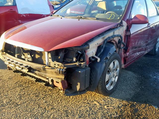 KNAFE122775429517 - 2007 KIA SPECTRA EX BURGUNDY photo 9