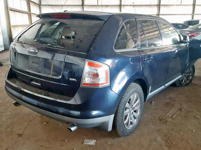 2FMDK38C28BB23445 - 2008 FORD EDGE SEL BLUE photo 4