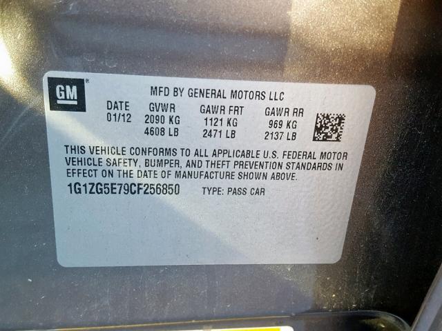 1G1ZG5E79CF256850 - 2012 CHEVROLET MALIBU LTZ ყავისფერი ფოტო 10