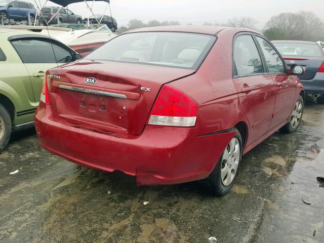 KNAFE121985540286 - 2008 KIA SPECTRA EX RED photo 4