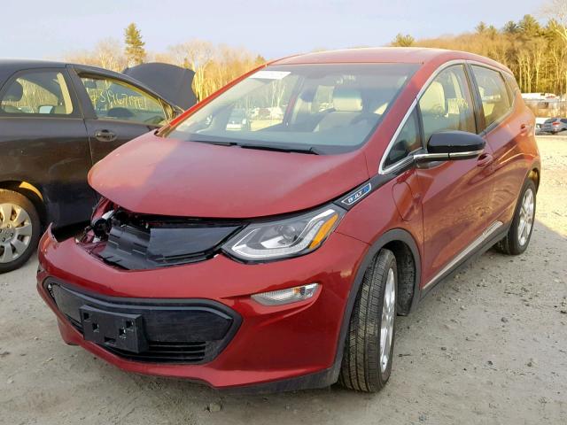 1G1FY6S08K4101147 - 2019 CHEVROLET BOLT EV LT RED photo 2