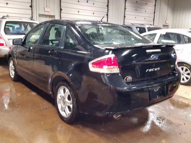 1FAHP35N98W169808 - 2008 FORD FOCUS SE BLACK photo 3