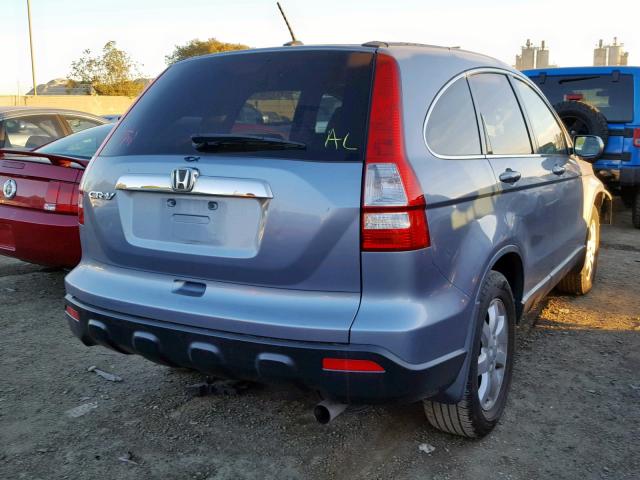 JHLRE38767C036055 - 2007 HONDA CR-V EXL BLUE photo 4