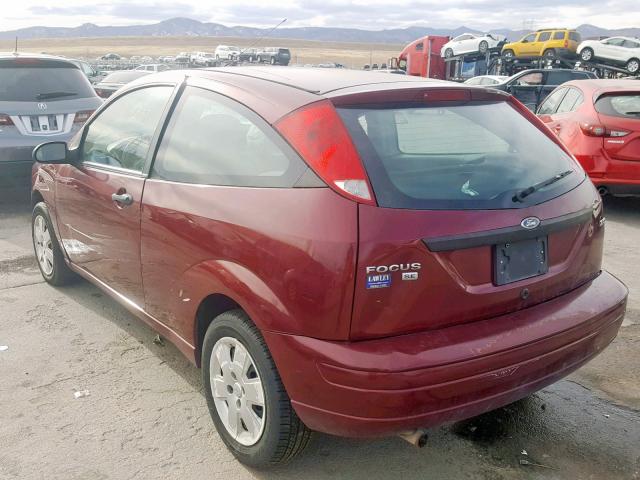 1FAHP31N96W183498 - 2006 FORD FOCUS ZX3 RED photo 3