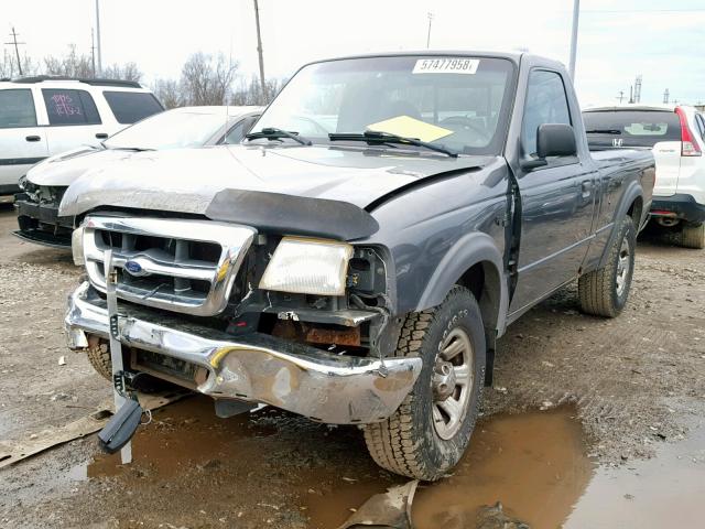 1FTYR10C2YPB53409 - 2000 FORD RANGER GRAY photo 2