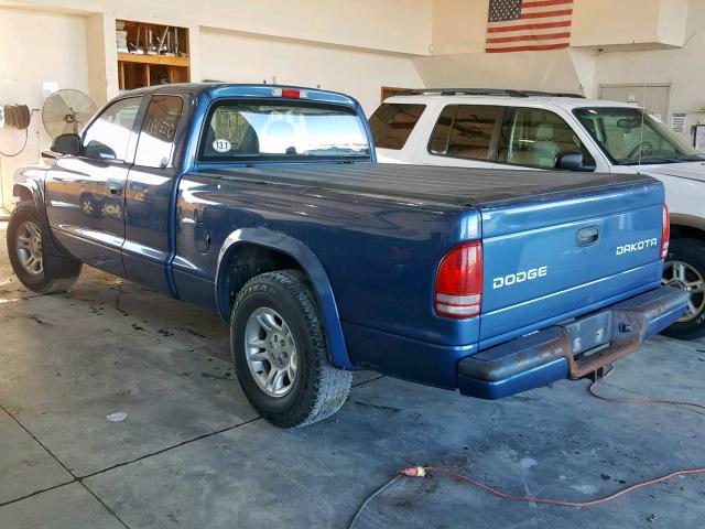 1D7GL32N84S507034 - 2004 DODGE DAKOTA SPO BLUE photo 3