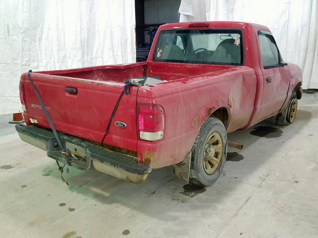 1FTYR10C4YTA20142 - 2000 FORD RANGER RED photo 4