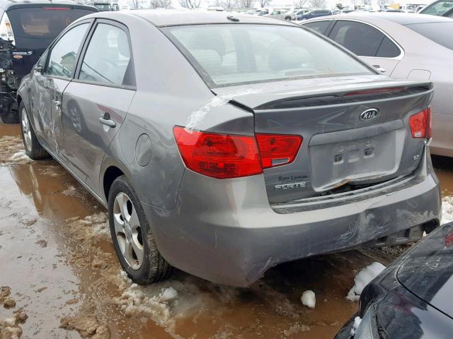 KNAFU4A23A5308612 - 2010 KIA FORTE EX GRAY photo 3