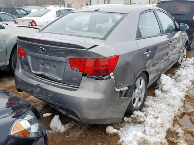 KNAFU4A23A5308612 - 2010 KIA FORTE EX GRAY photo 4