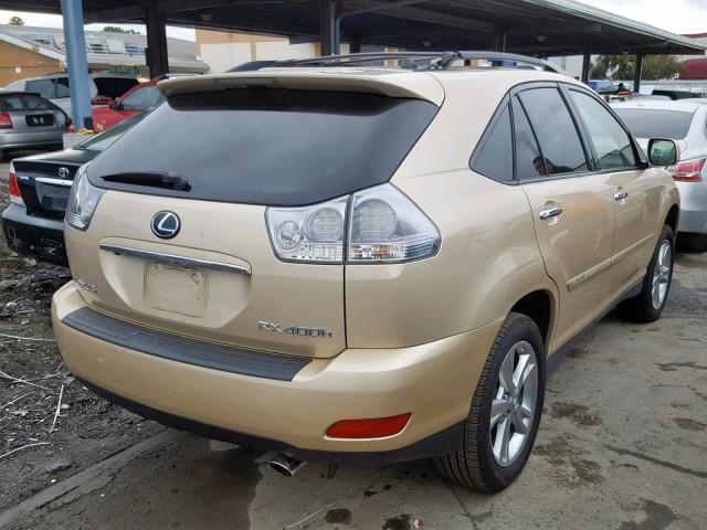 JTJGW31U582009886 - 2008 LEXUS RX 400H GOLD photo 4