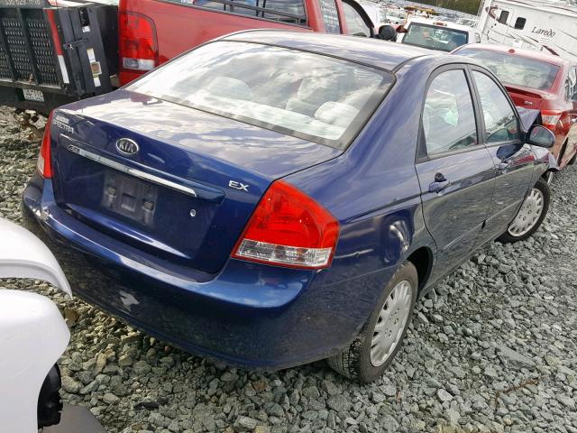 KNAFE221095603086 - 2009 KIA SPECTRA EX BLUE photo 4