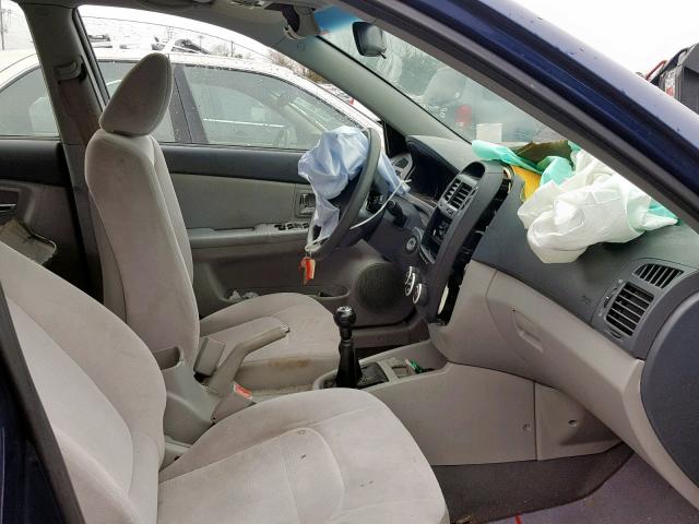 KNAFE221095603086 - 2009 KIA SPECTRA EX BLUE photo 5