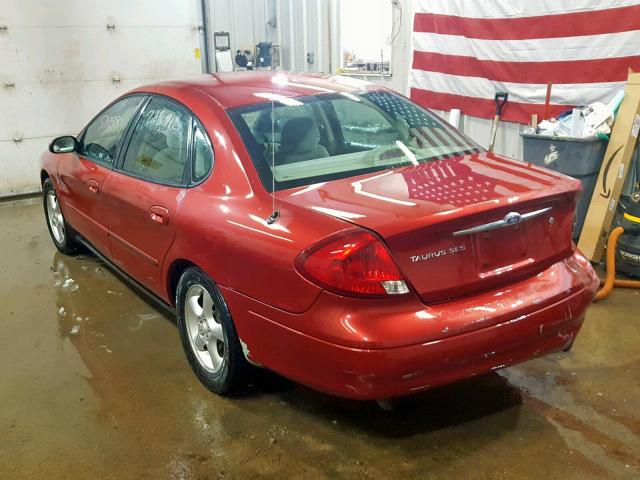 1FAFP55S5YA280832 - 2000 FORD TAURUS SES RED photo 3