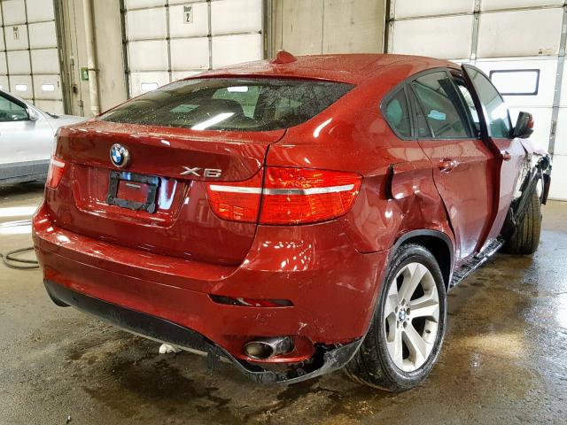 5UXFG43529L222375 - 2009 BMW X6 XDRIVE3 MAROON photo 4