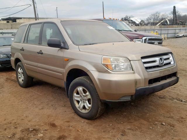 2HKYF18156H534529 - 2006 HONDA PILOT LX TAN photo 1