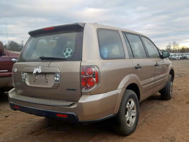 2HKYF18156H534529 - 2006 HONDA PILOT LX TAN photo 4