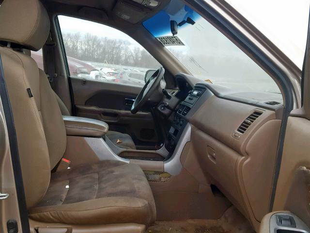 2HKYF18156H534529 - 2006 HONDA PILOT LX TAN photo 5