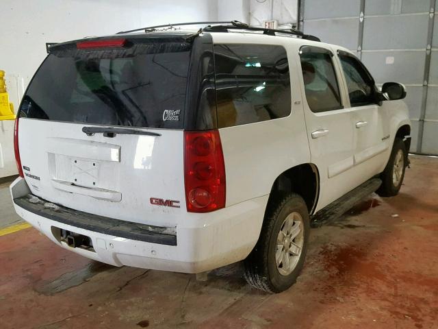 1GKFK13017J360294 - 2007 GMC YUKON WHITE photo 4