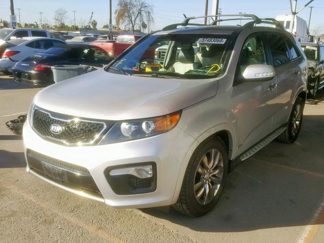 5XYKWDA24DG381379 - 2013 KIA SORENTO SX SILVER photo 2