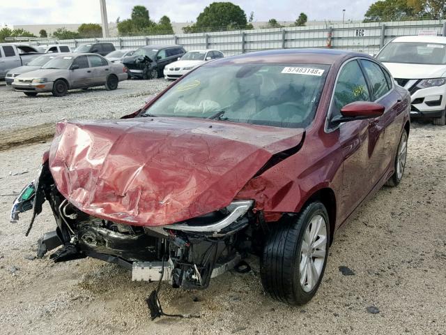 1C3CCCAB3GN148909 - 2016 CHRYSLER 200 LIMITE RED photo 2