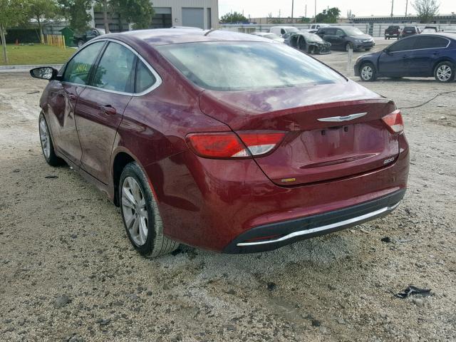 1C3CCCAB3GN148909 - 2016 CHRYSLER 200 LIMITE RED photo 3