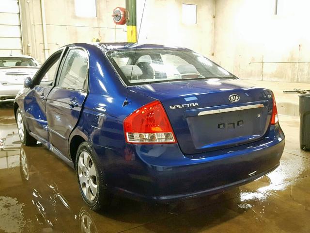 KNAFE221595592635 - 2009 KIA SPECTRA EX BLUE photo 3