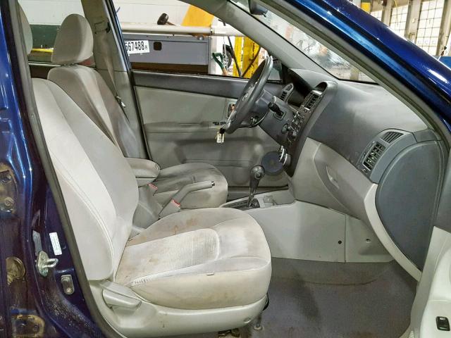 KNAFE221595592635 - 2009 KIA SPECTRA EX BLUE photo 5