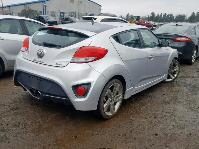 KMHTC6AE2FU224434 - 2015 HYUNDAI VELOSTER T SILVER photo 4