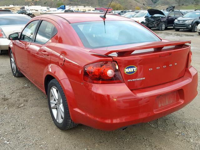 1B3BD1FG4BN509295 - 2011 DODGE AVENGER MA RED photo 3