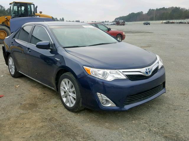 4T1BD1FKXEU134408 - 2014 TOYOTA CAMRY HYBR BLUE photo 1