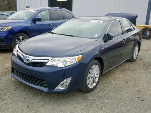 4T1BD1FKXEU134408 - 2014 TOYOTA CAMRY HYBR BLUE photo 2