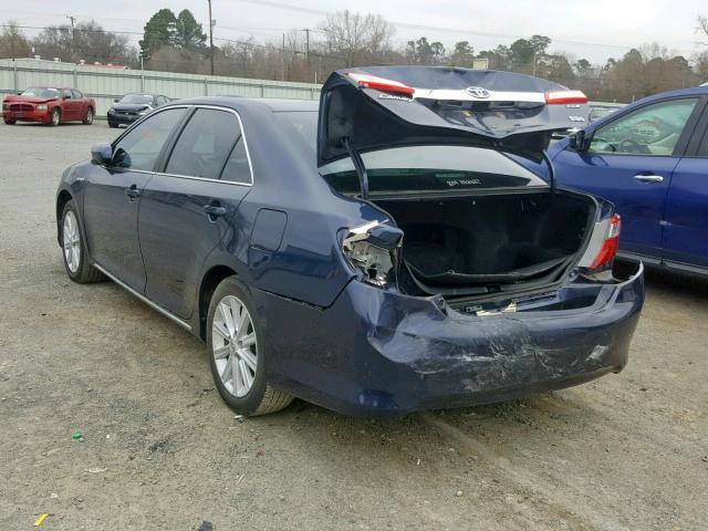 4T1BD1FKXEU134408 - 2014 TOYOTA CAMRY HYBR BLUE photo 3