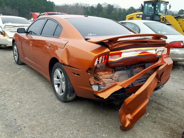 2B3CL3CG9BH614964 - 2011 DODGE CHARGER ORANGE photo 3