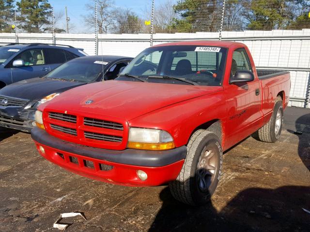 1B7FL26X61S271023 - 2001 DODGE DAKOTA RED photo 2