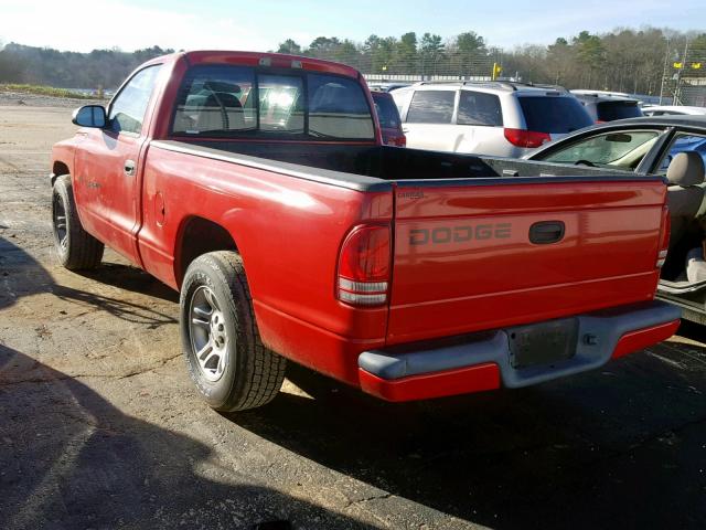 1B7FL26X61S271023 - 2001 DODGE DAKOTA RED photo 3