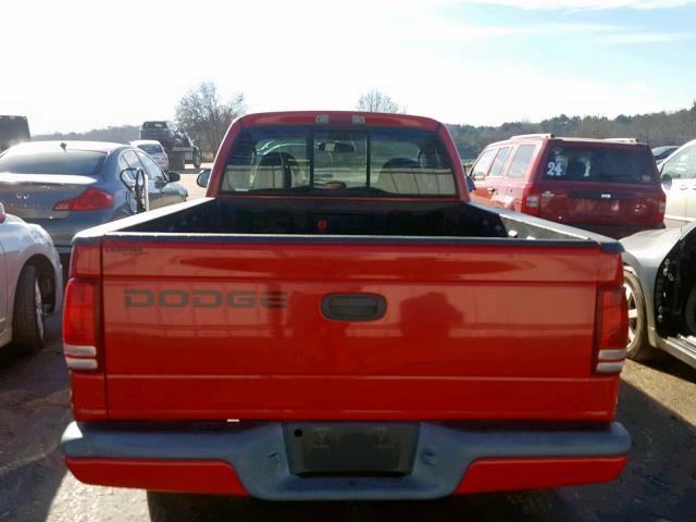 1B7FL26X61S271023 - 2001 DODGE DAKOTA RED photo 6