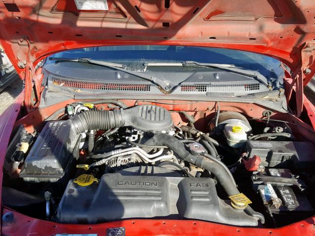 1B7FL26X61S271023 - 2001 DODGE DAKOTA RED photo 7