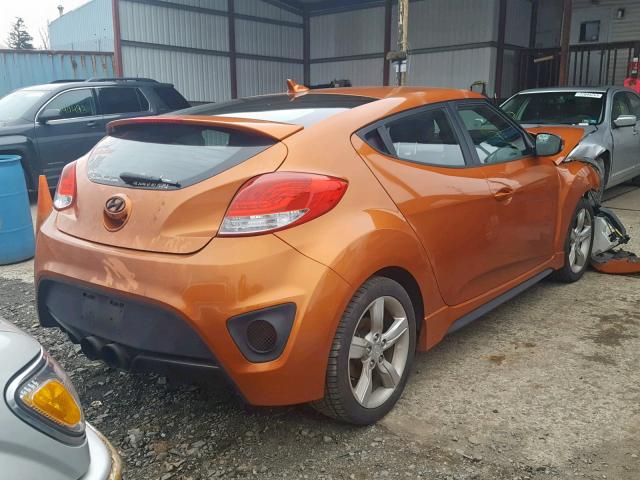 KMHTC6AE0FU226327 - 2015 HYUNDAI VELOSTER T ORANGE photo 4