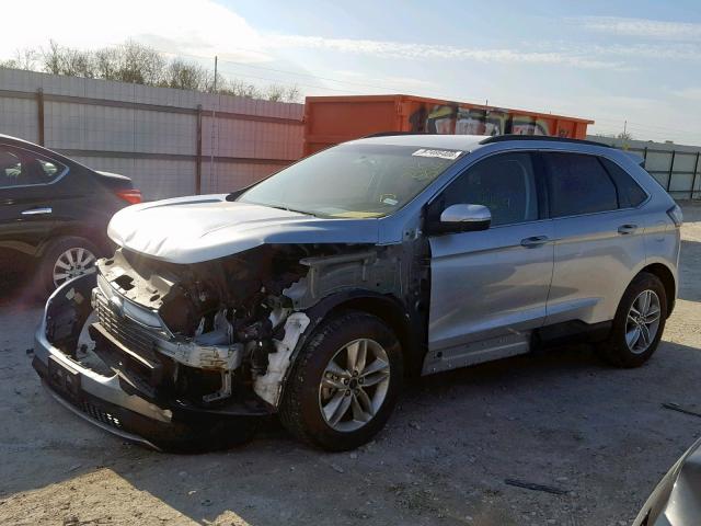 2FMTK3J87FBC07100 - 2015 FORD EDGE SEL SILVER photo 2