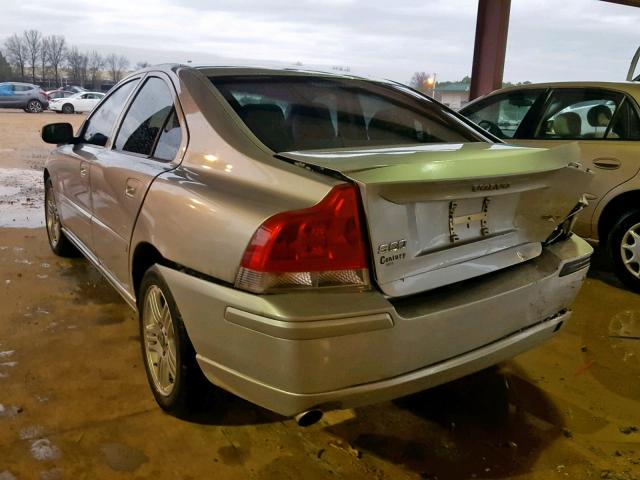 YV1RS592972617697 - 2007 VOLVO S60 2.5T SILVER photo 3